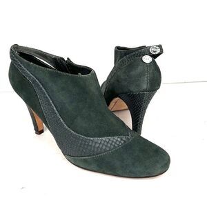 Ted Baker London Crystal Ankle Cutout Heeled Booties Suede/Leather size US 10
